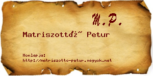Matriszottó Petur névjegykártya